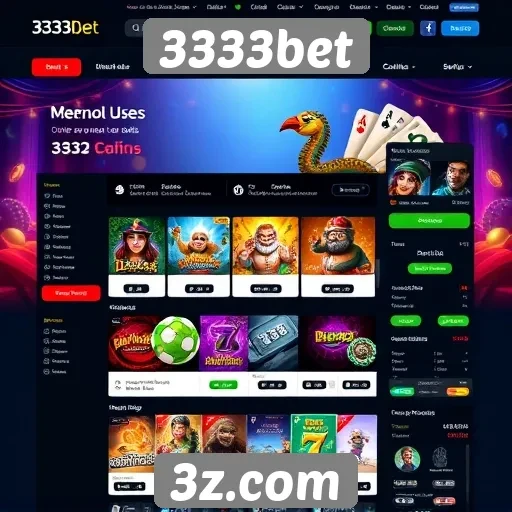 Interface do usuário no site 3333bet